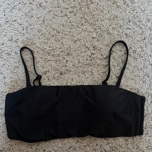 Aerie Womens Bandeau Bikini Top XL Black Beach Vacation Resortwear Minimalist